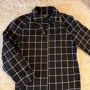 Women's Polo Ralph Lauren Black & White Striped Jacket/peaCoat Size M